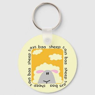 Sheep Says Baa Tshirts and Gifts Keychain