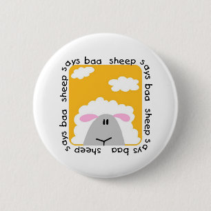 Sheep Says Baa Tshirts and Gifts Pinback Button