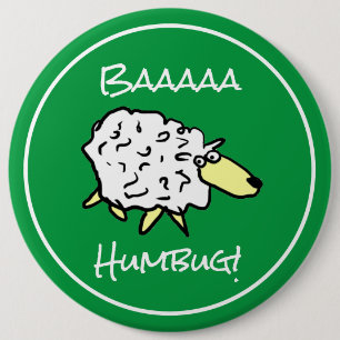 Sheep Says Baaaa Humbug - Christmas Button