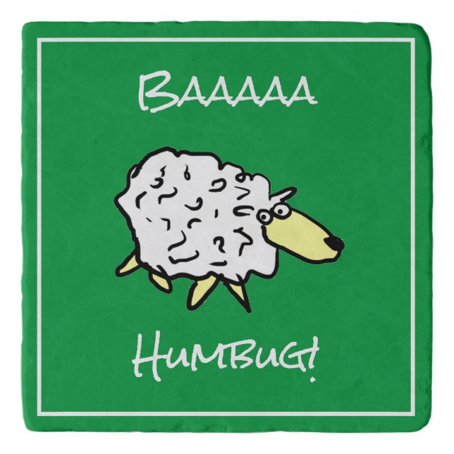 Sheep Says Baaaa Humbug - Christmas Trivet (Front)