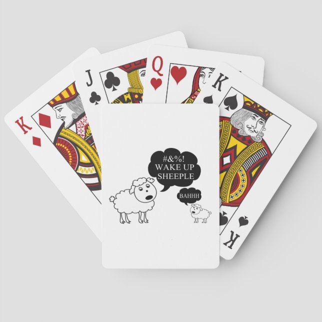 Sheep Says Wake Up Sheeple Poker Cards (Back)