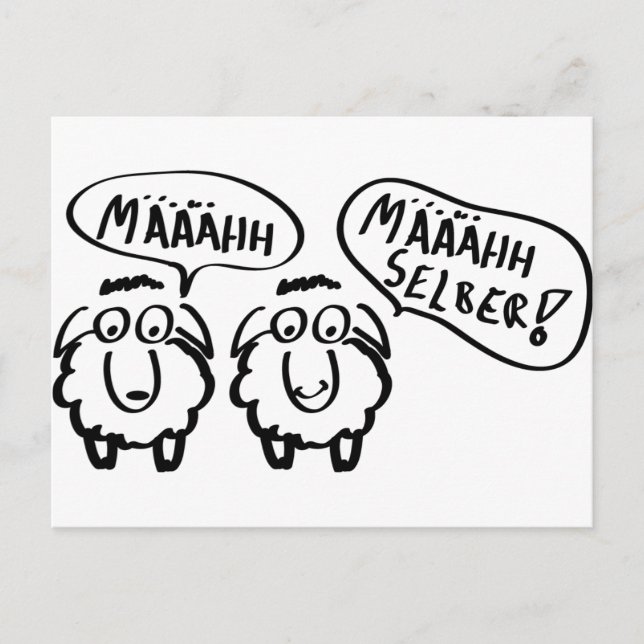sheep schafe määähhh määhhh selber ! postcard (Front)