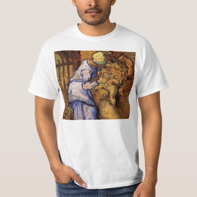 Sheep Shearers by Vincent van Gogh T-Shirt (Front)