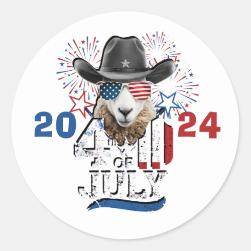 SHEEP SHERIFF _4TH OF JULY PERSONALIZED Sticker