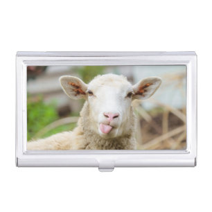Sheep show tongue business card case
