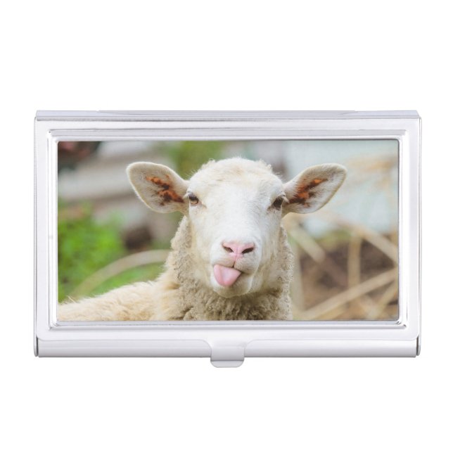 Sheep show tongue business card case (Front)