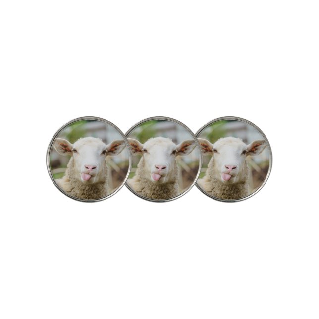 Sheep show tongue golf ball marker (3 Up)