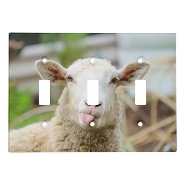 Sheep show tongue light switch cover (Front)
