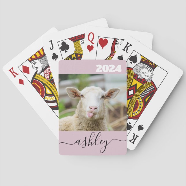Sheep show tongue poker cards (Back)