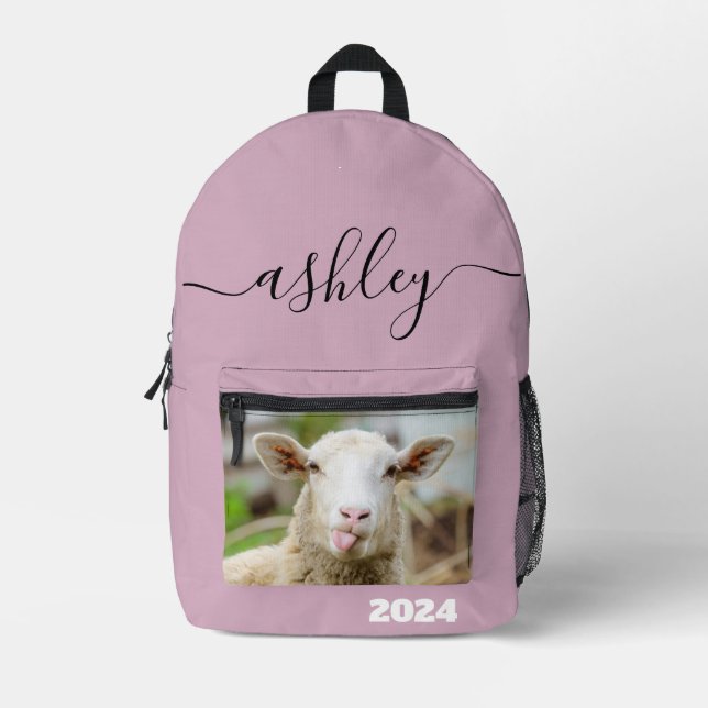 Sheep show tongue printed backpack (Front)