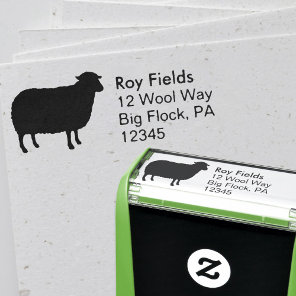 Sheep Silhouette Return Address Self-inking Stamp