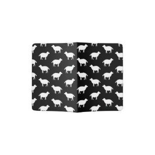Sheep Silhouettes Cute Sheep Black & White Pattern Passport Holder