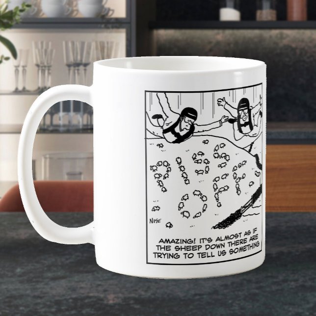 Sheep Spelling out a Message to Parachutists Coffee Mug (Creator Uploaded)