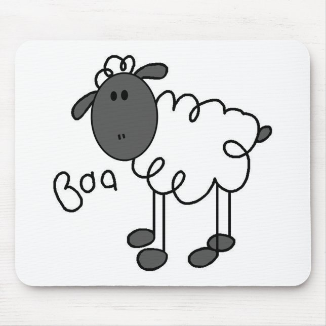 Sheep Stick Figure Mousepad (Front)