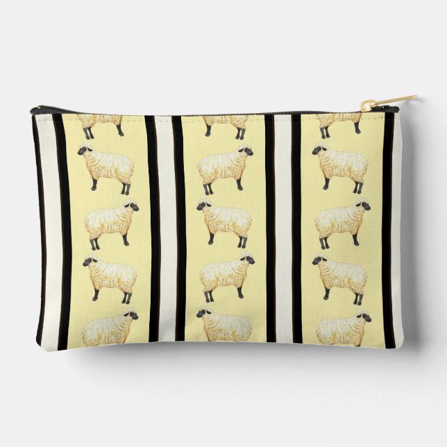 Sheep Stripe Zipper Bag (Back)