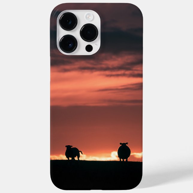 Sheep Sunset Nature Photo Case-Mate iPhone Case (Back)