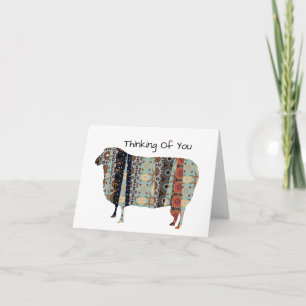 Sheep Thinking Of You Folded Greeting Card