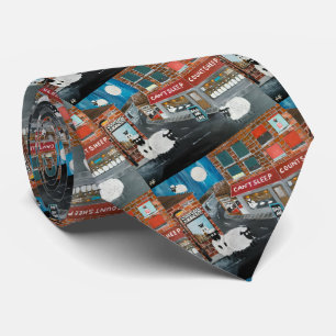 Sheep Town Painting by Alfred Fox Neck Tie