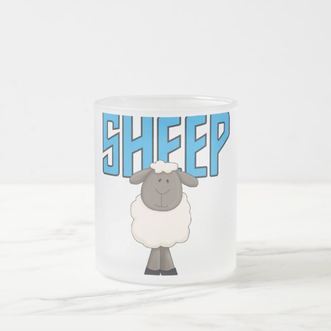 Sheep Tshirts and Gifts Frosted Glass Coffee Mug (Center)