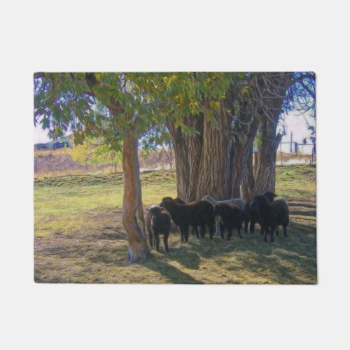 Sheep Under the Trees Doormat