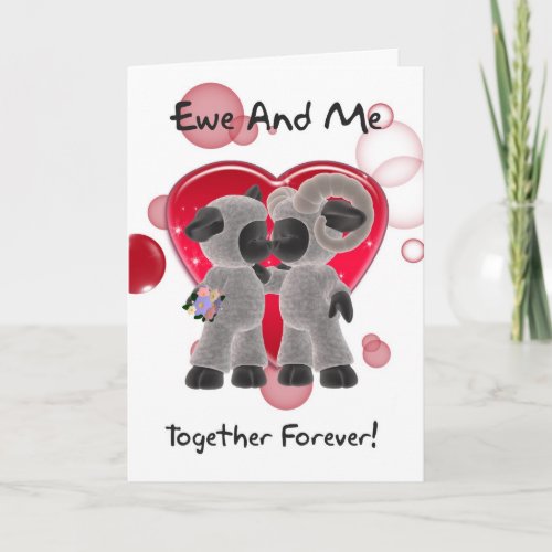 Sheep Valentines Day Card _ Ewe And Me Together F