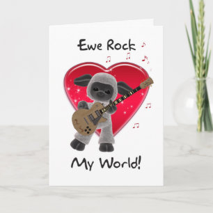 Sheep Valentine's Day Card - Ewe Rock My World