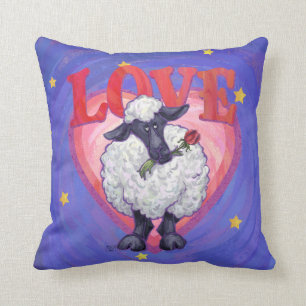 Sheep Valentine's Day Throw Pillow