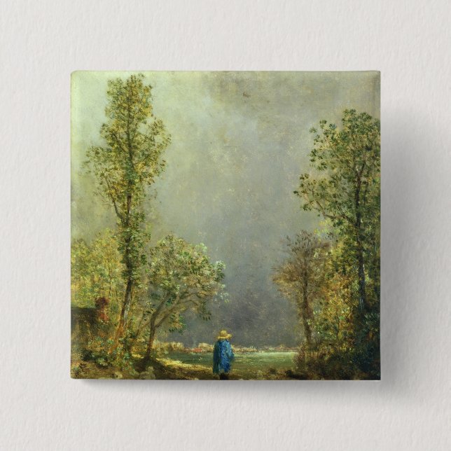 Sheep watching a Storm Button (Front)