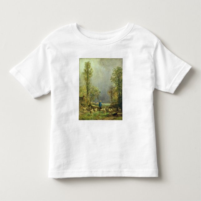 Sheep watching a Storm Toddler T-shirt (Front)