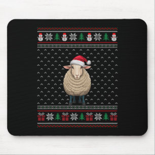 Sheep Wearing Santa Hat Ugly Xmas Sheep Lovers Mouse Pad