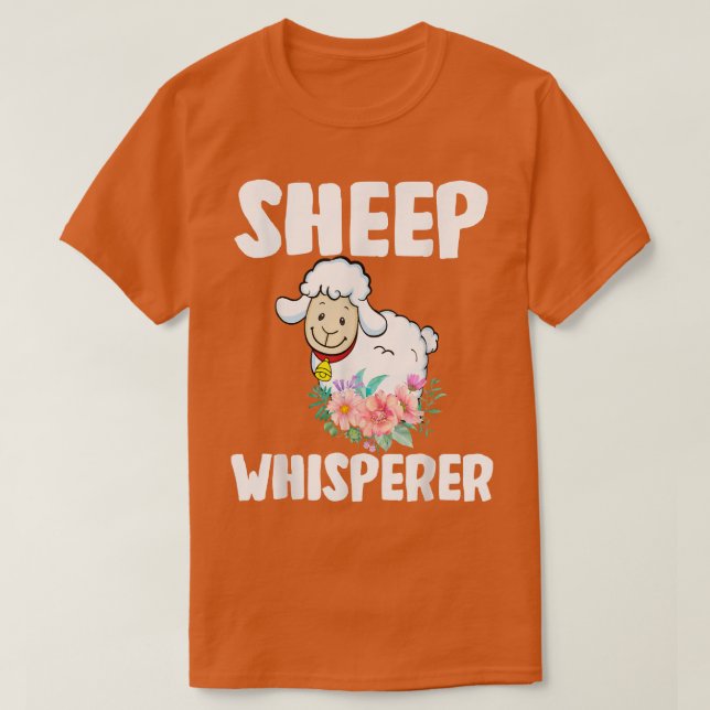 Sheep Whisperer Cute Sheep Floral Flower Farm Farm T-Shirt (Design Front)