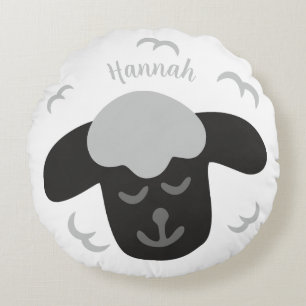 sheep white black child pillow