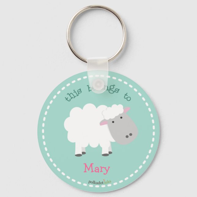 Sheep White Keychain (Front)