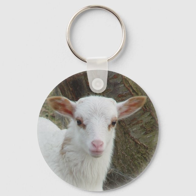 Sheep - White Lamb Keychain (Front)