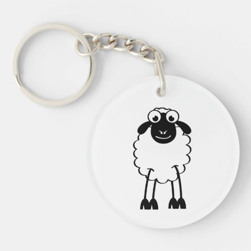 Sheep white or black Dream or sleep  Keychain