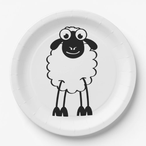 Sheep white or black Dream or sleep Paper Plates