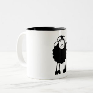 Sheep, white or black. Dream or sleep Two-Tone Coffee Mug