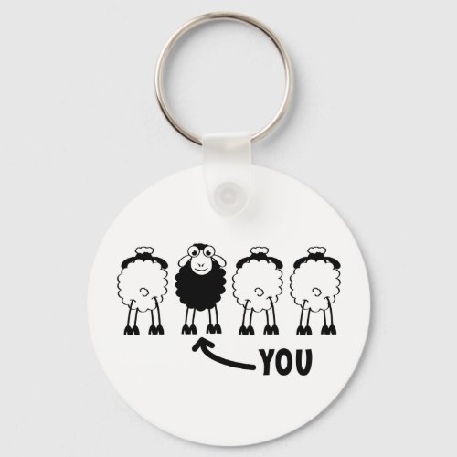 Sheep white or black of the family keychain