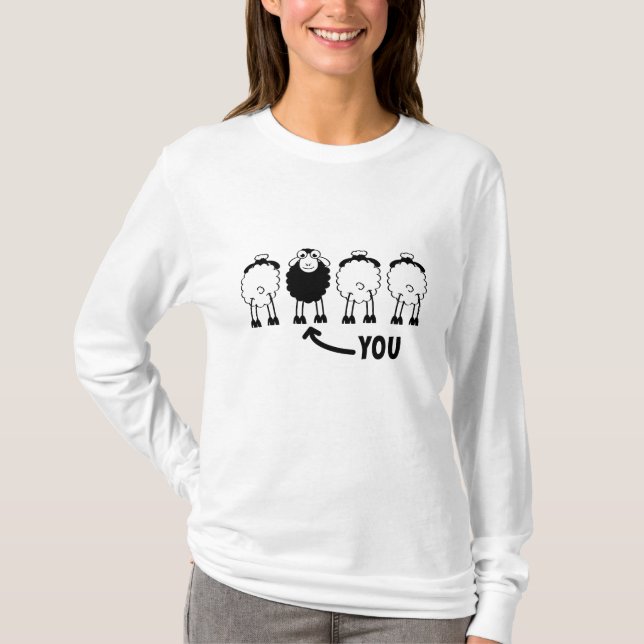 Sheep, white or black, of the family  T-Shirt (Front)