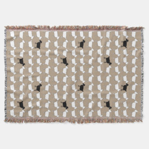 Sheep white with black sheep fun pattern throw throw blanket