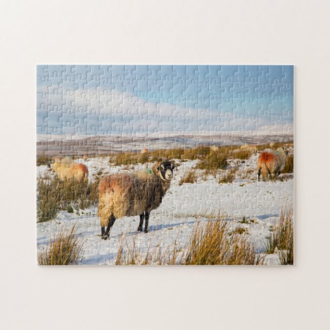 Sheep Winter Scene Jigsaw Puzzle (Horizontal)