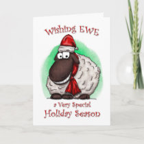 Sheep Wishing Ewe Happy Holidays Card