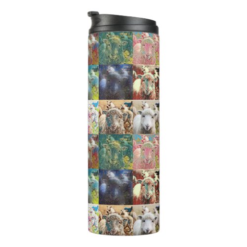 Sheep With Filters Collage  Thermal Tumbler