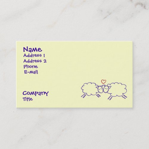 Sheep with Heart Business Card Template