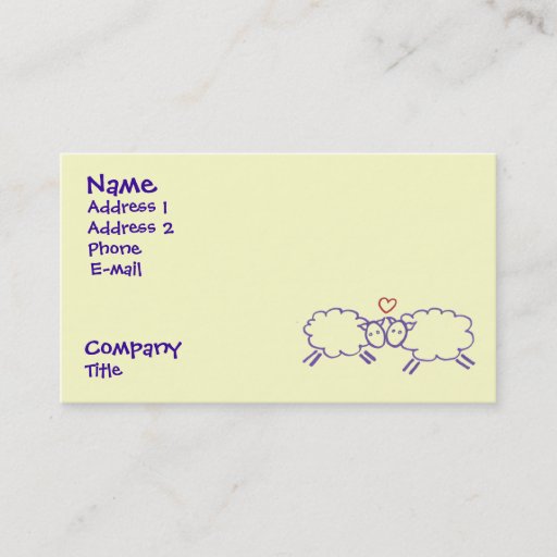 Customizable Sheep with Heart Business Card Template