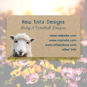 Sheep Wool Arts Fiber Designer Business Cards