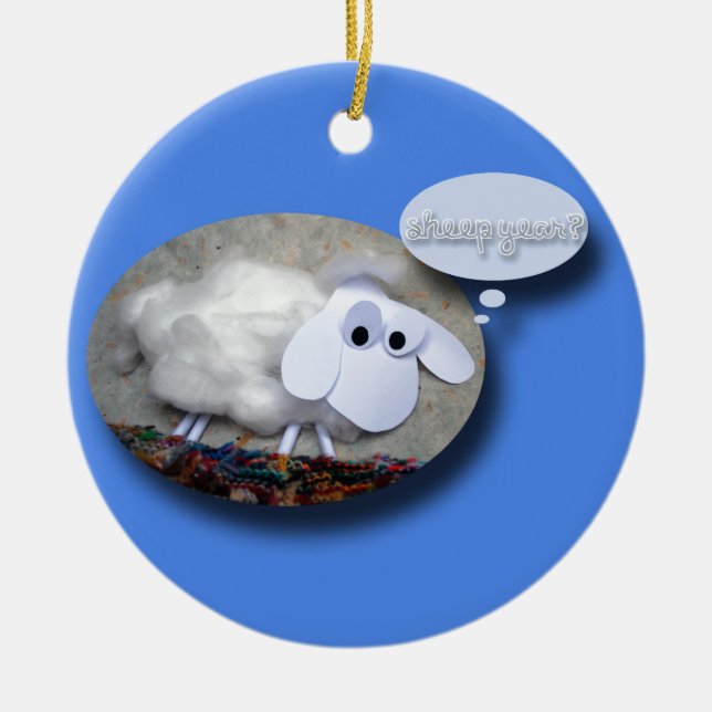 Sheep Year? Chinese New Year 2015 Ceramic Ornament (Front)