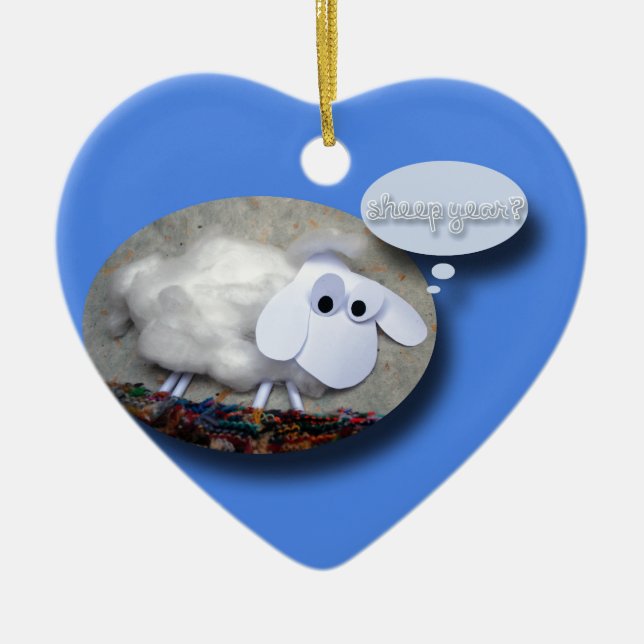 Sheep Year? Chinese New Year 2015 Ceramic Ornament (Front)