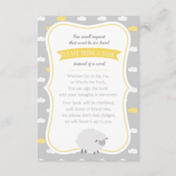 Sheep (yellow & Gray) Book Request Enclosure Card by CallaChic at Zazzle