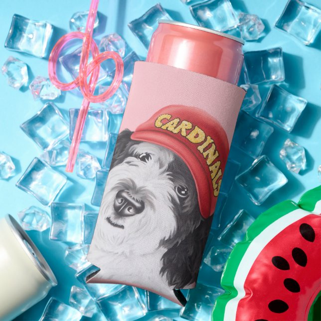 Sheepadoodle Baseball Can Cooler (In Situ Summer)